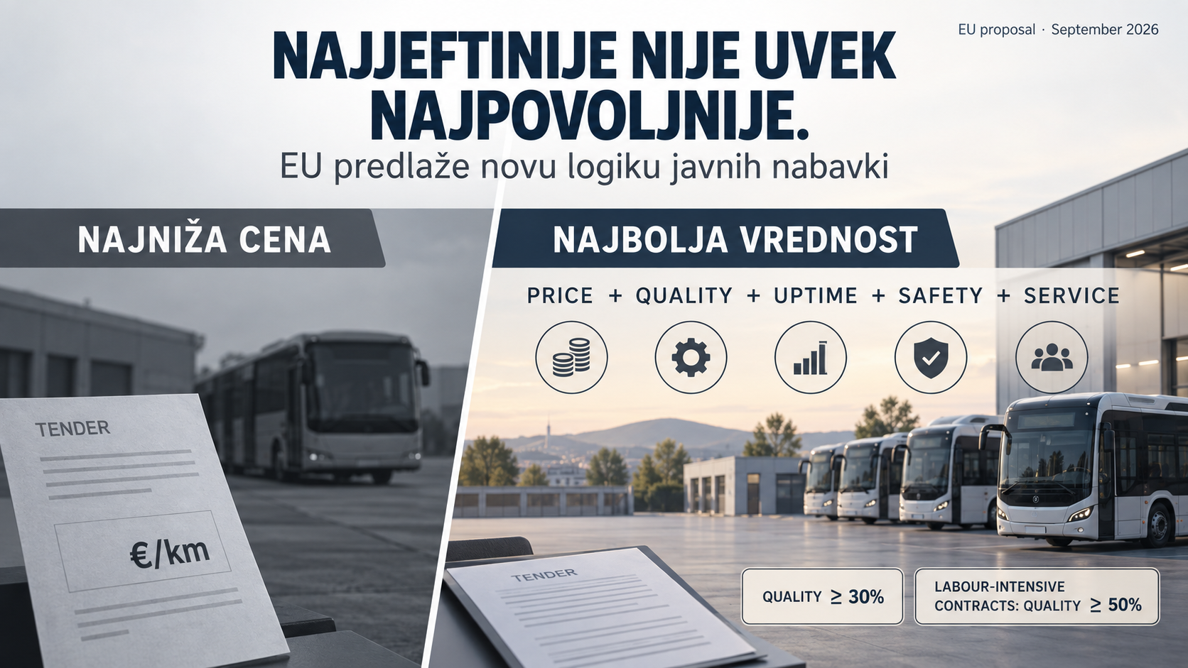 EU predlog javnih nabavki stavlja veći fokus na kvalitet u transportnim tenderima